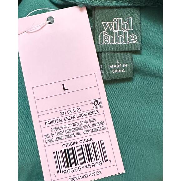 2/$15 NWT Wild Fable Cut Out Long Sleeve Dress Dark Teal Green Size L - Picture 11 of 13